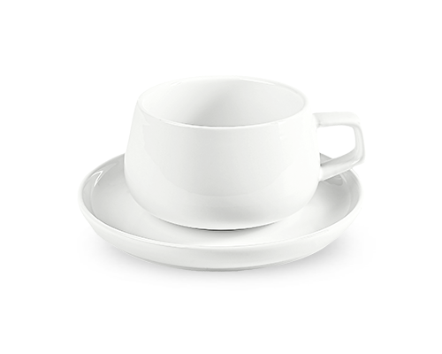 Flat-bottom Coffee Cup & Saucer