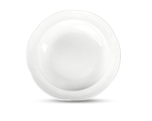 Lotus Rim Camellia Embossed Deep Plate