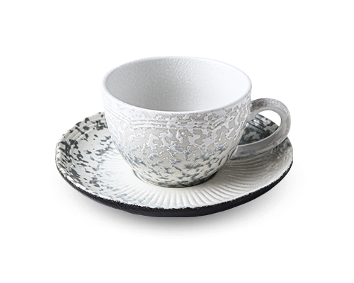 Camellia Embossed Coffee Cup & Lotus Rim Saucer