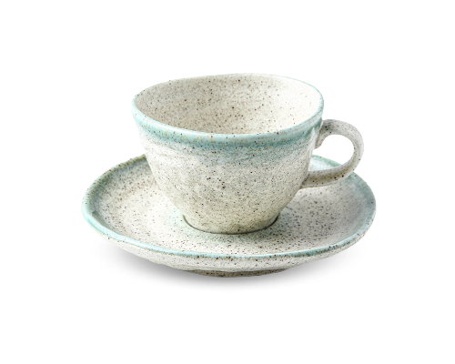 Stone-textured Cup & Saucer