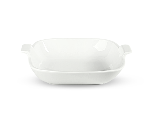 Flat Narrow Rim Eared Deep Square Plate