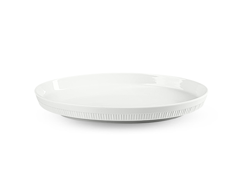 Curtain-textured Embossed Deep Oval Wall Plate