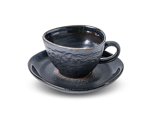 Stone-textured Cup & Saucer