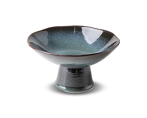 Linen-textured Embossed High-foot Fruit Bowl