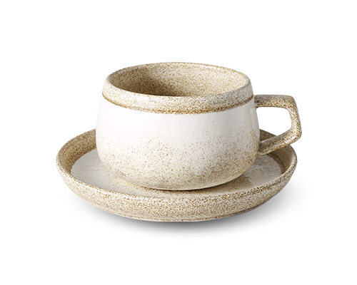 Flat-bottom Coffee Cup & Saucer