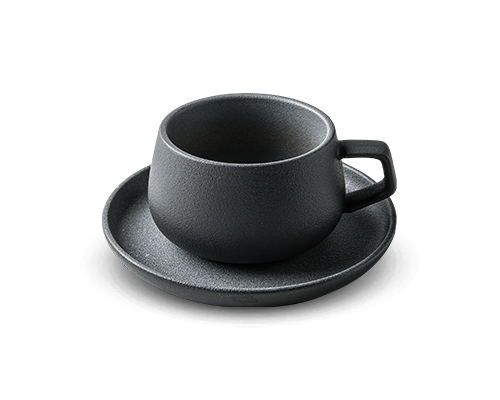 Flat-bottom Coffee Cup & Saucer
